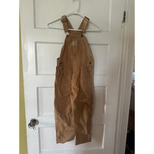 vintage Y2K Carhartt Double Knee Overalls Classic Brown Kids Size 6